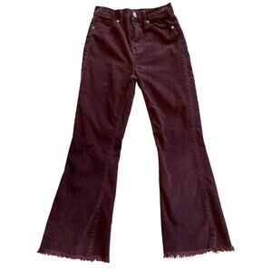BDG Deep Purple Corduroy High Waist Cutoff Capri Mom Pants Sz 27 Street Style